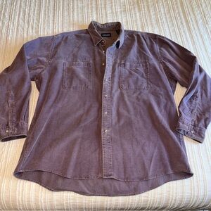 Lands End XL Button Up Vintage ‘92 Shirt Corduroy Men’s Collared Shirt Oversized
